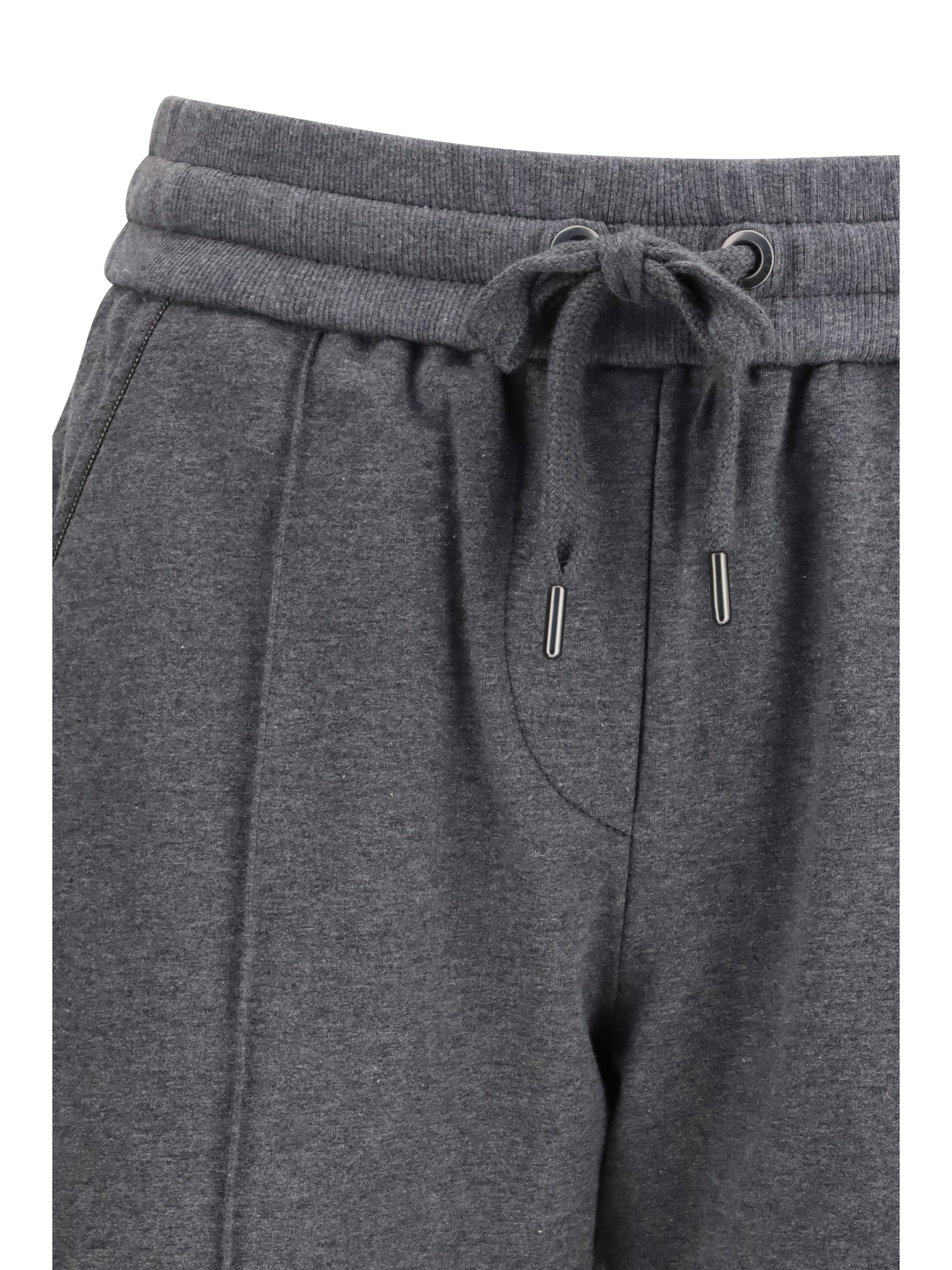 Brunello Cucinelli Women Track Stretch-Fleece Pants With Monili Detailing