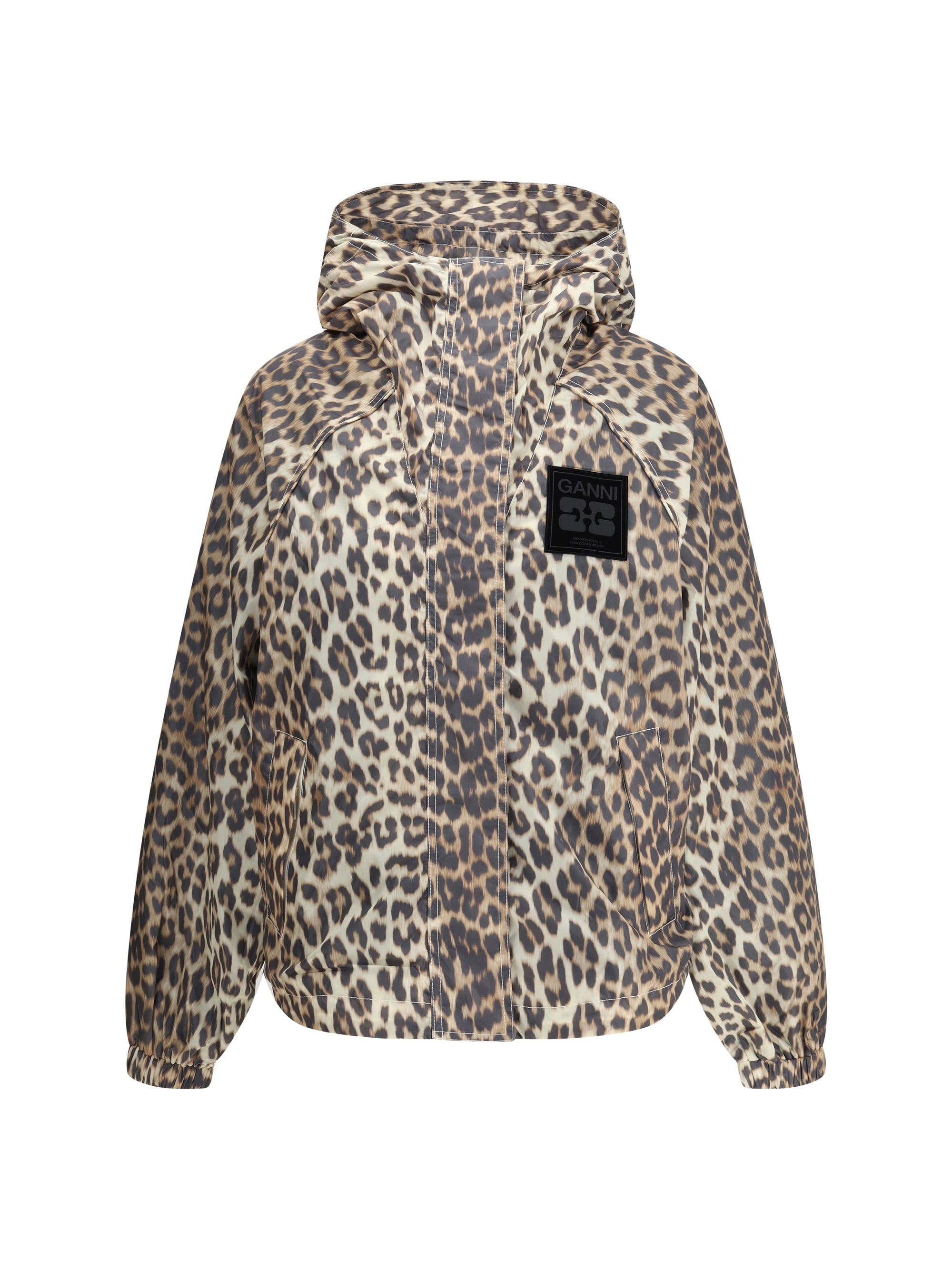 Ganni Women Leopard Raincoat Jacket