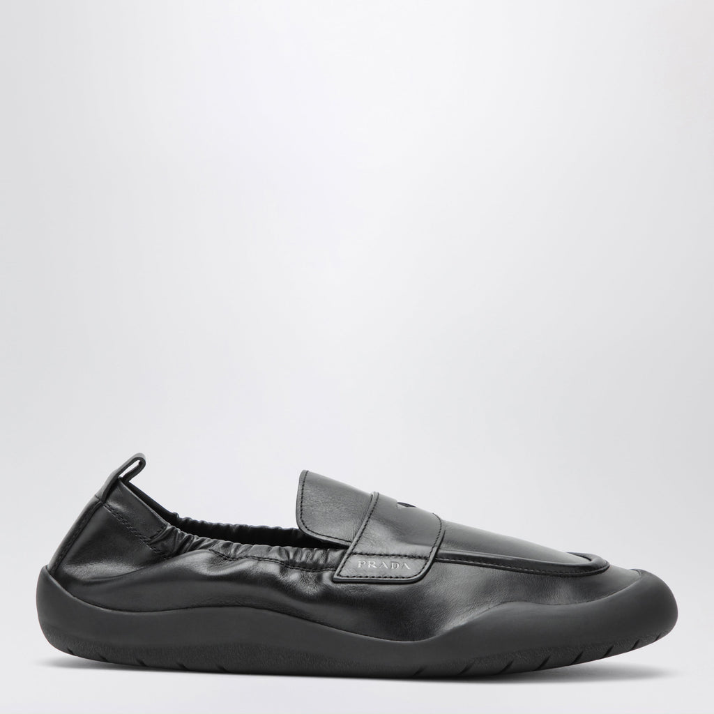 Prada Black Leather Speedrock Loafers Men