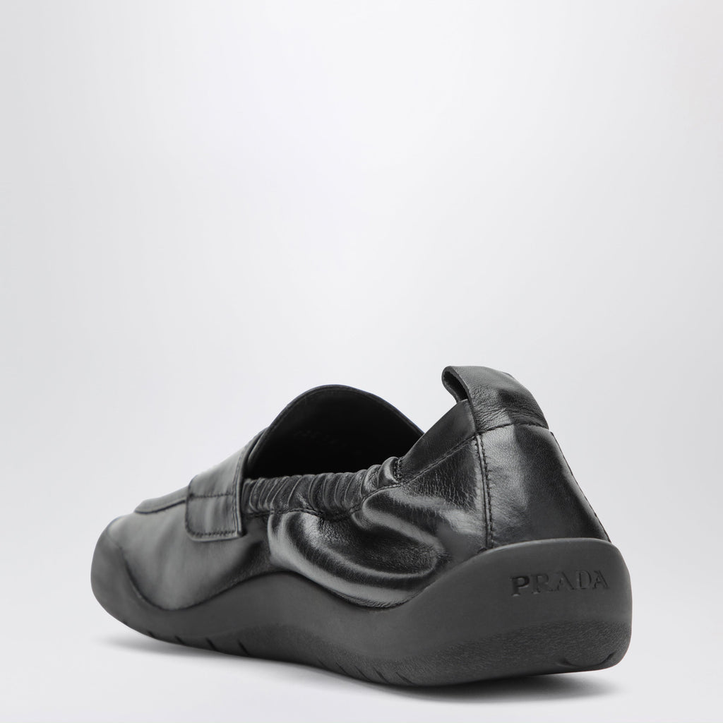 Prada Black Leather Speedrock Loafers Men