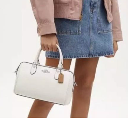 NWT Coach Rowan Satchel Leather Crossbody Bag with Detachable Printed Strap