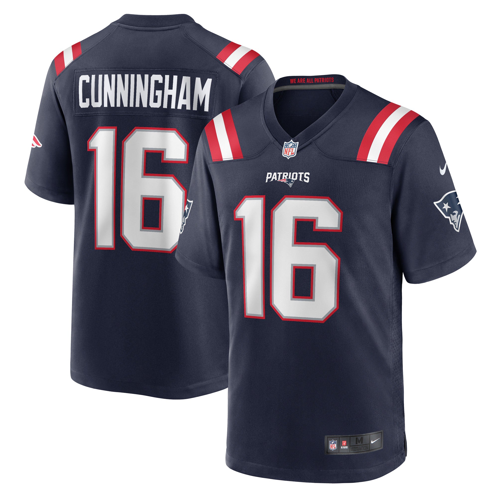 New England Patriots Malik Cunningham Navy Team Game Jersey