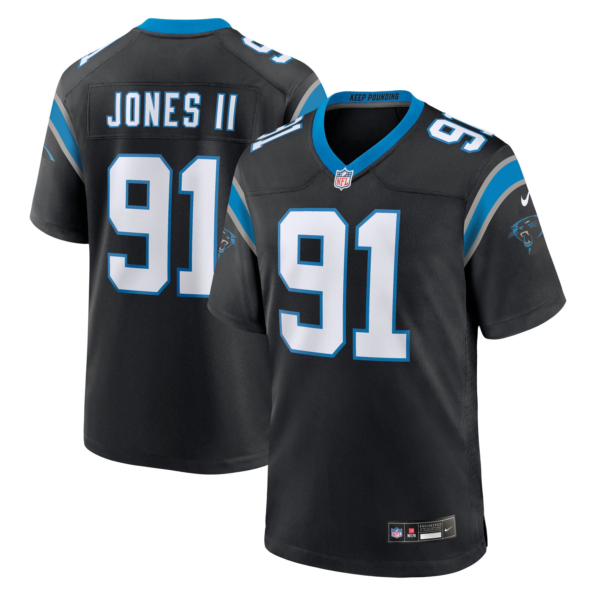 Carolina Panthers Patrick Jones II Black Team Game Jersey
