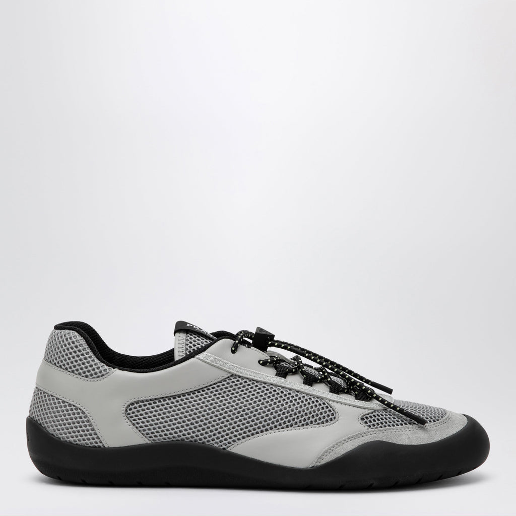 Prada Grey Speedrock Sneakers In Leather And Mesh Fabric Men