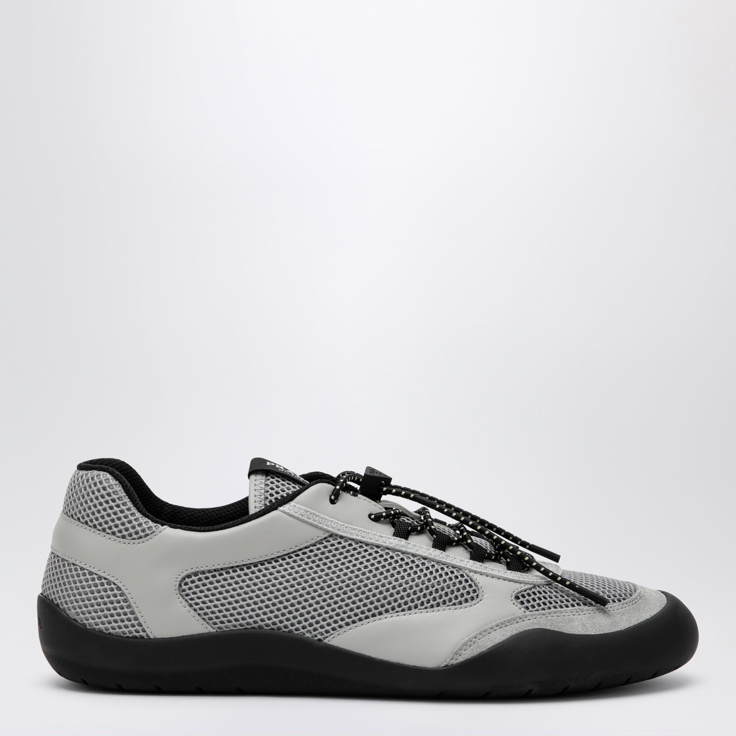 Prada Grey Speedrock Sneakers In Leather And Mesh Fabric Men
