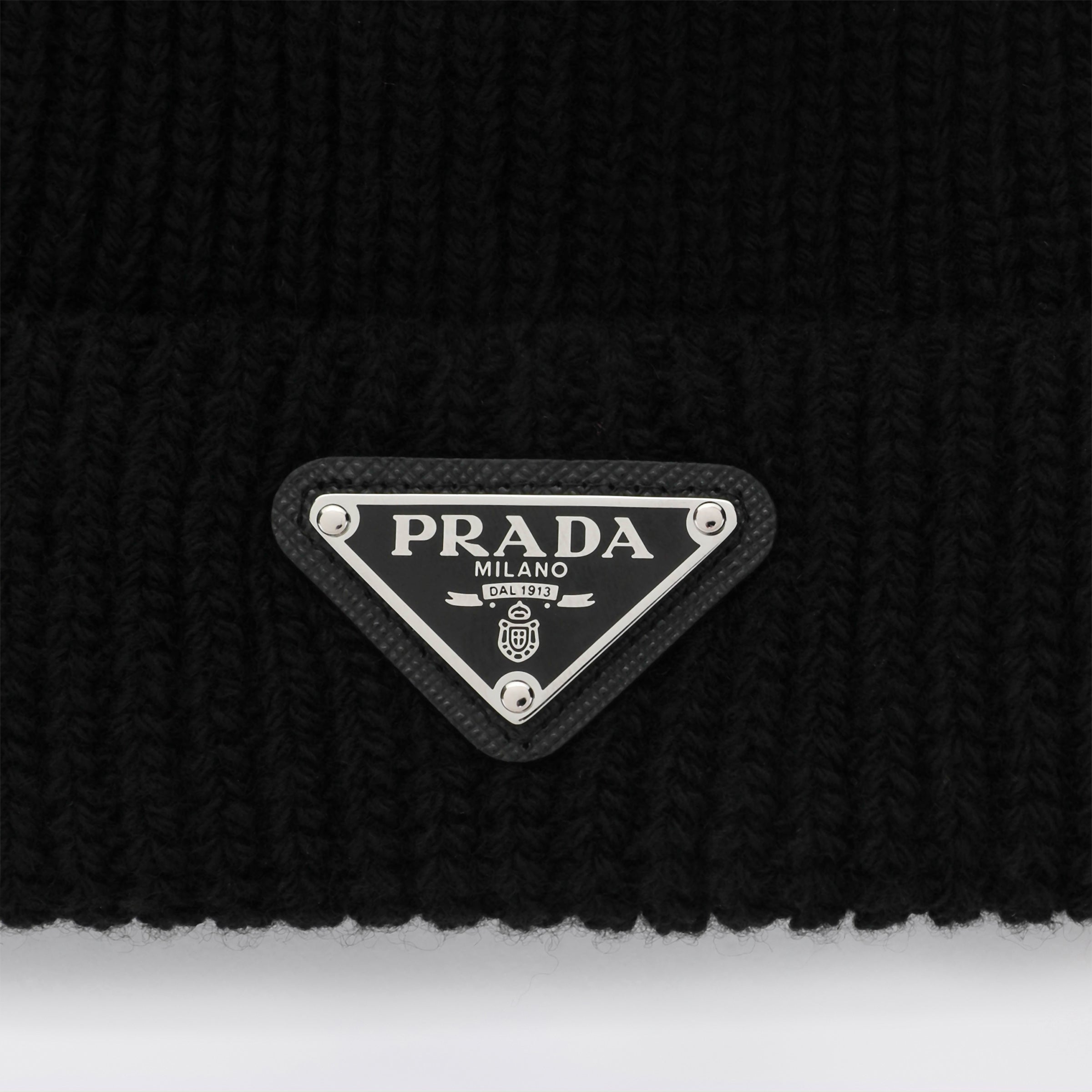 Prada Wool Hat With Triangle Logo Men