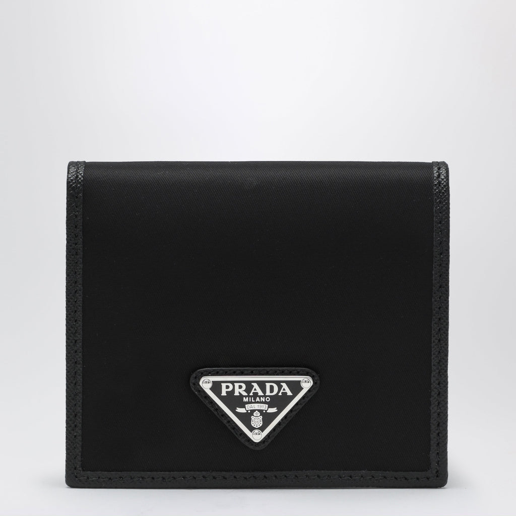 Prada Black Re-Nylon And Saffiano Wallet Men
