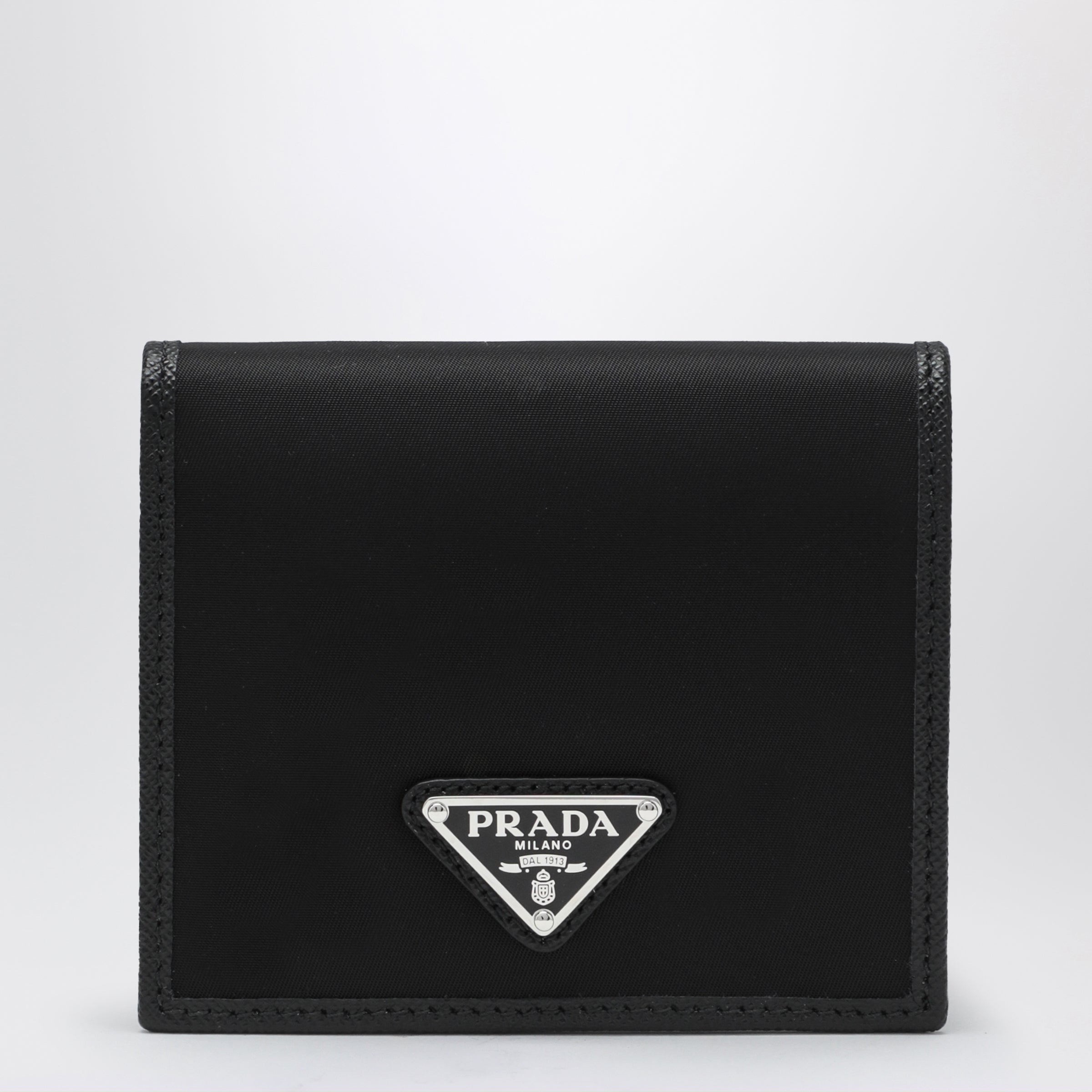 Prada Black Re-Nylon And Saffiano Wallet Men