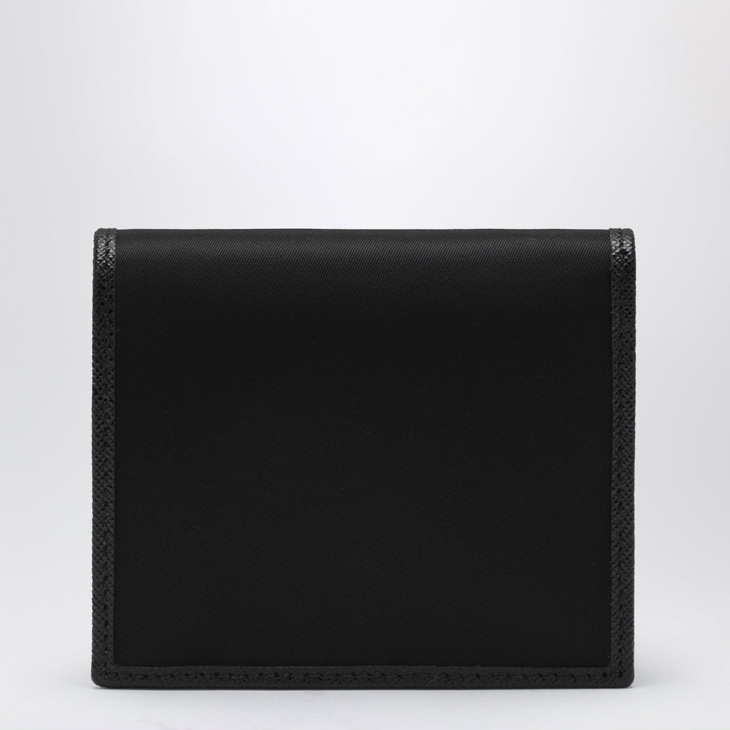 Prada Black Re-Nylon And Saffiano Wallet Men