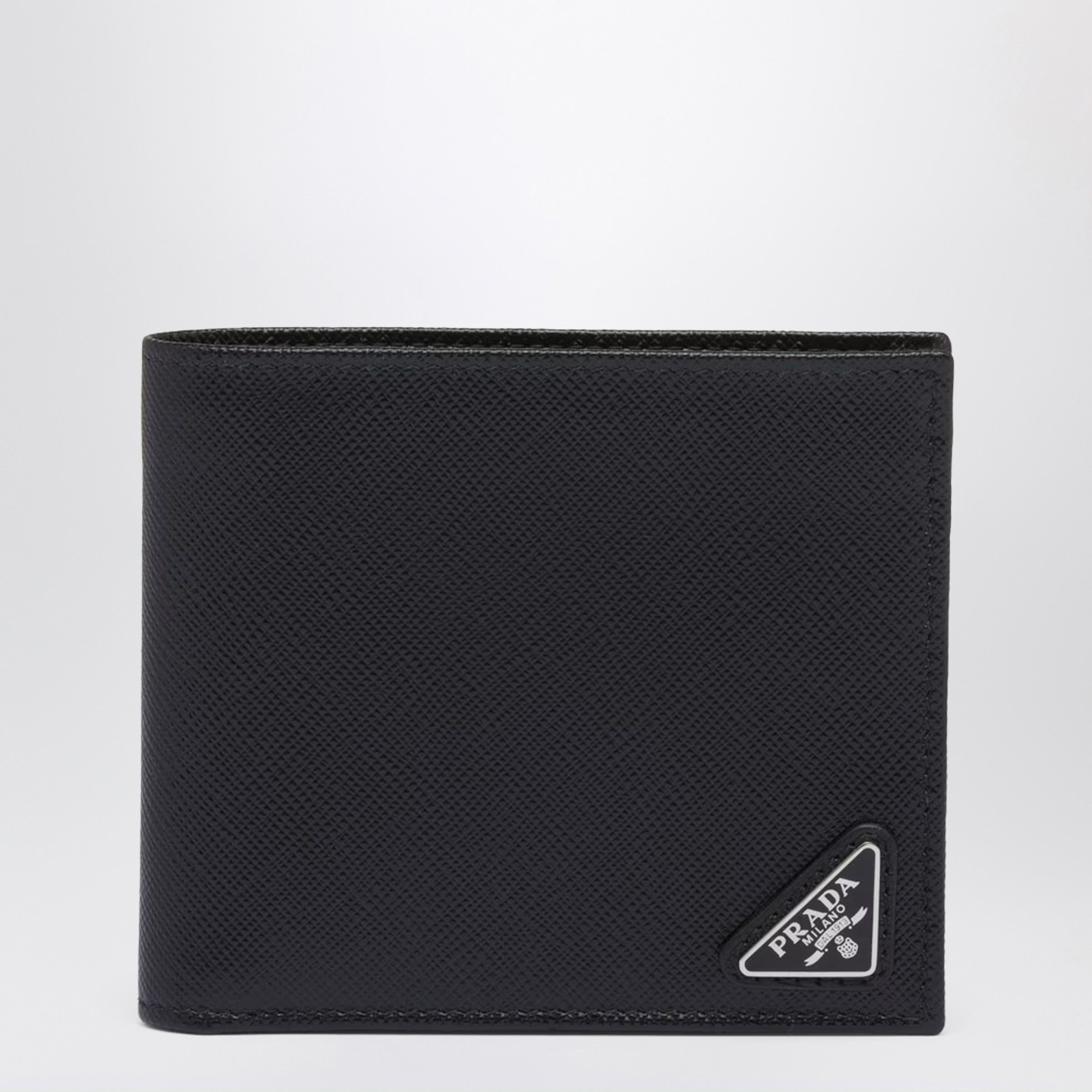 Prada Black Leather Wallet Men