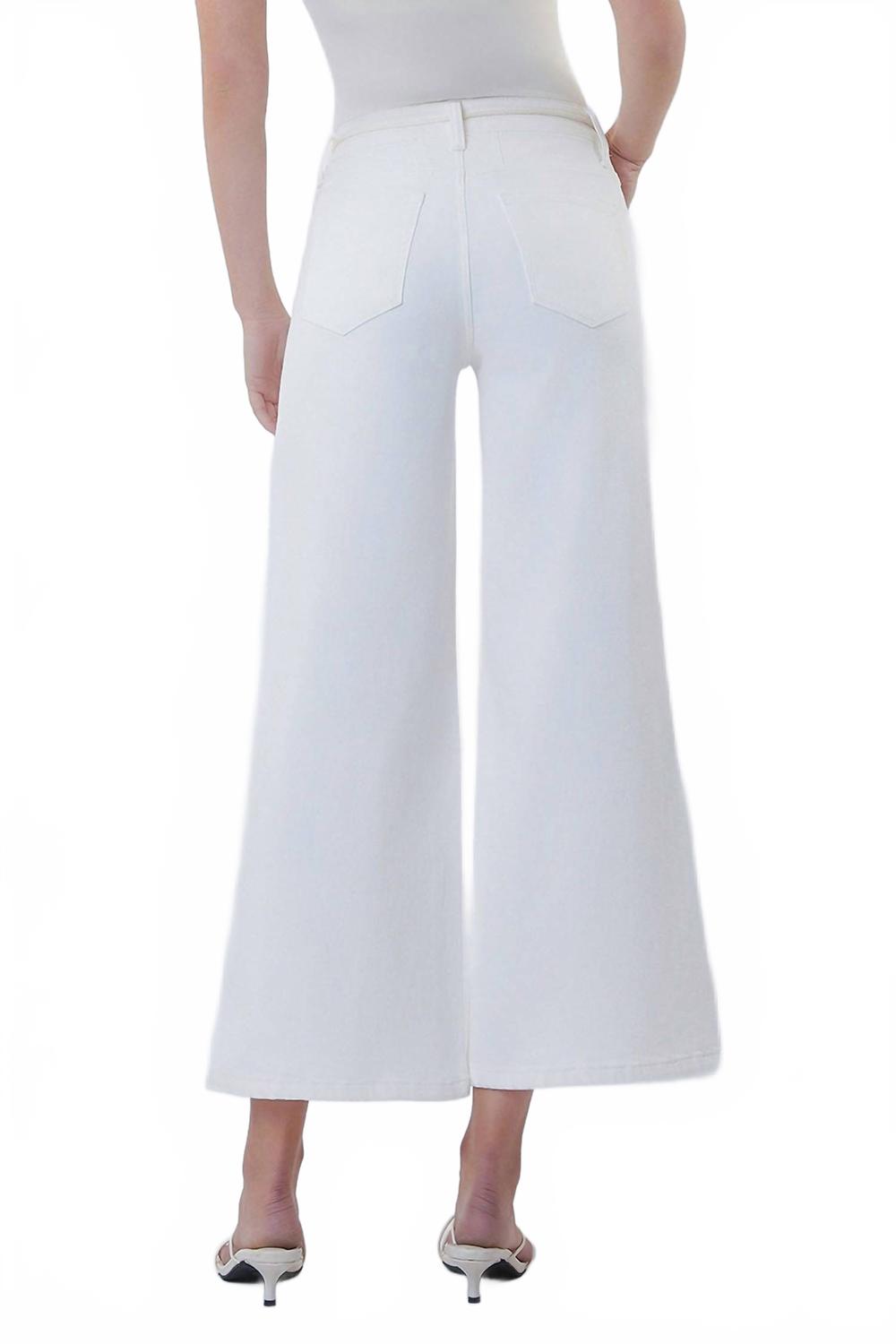 High Rise Crop Wide Leg Pants In White