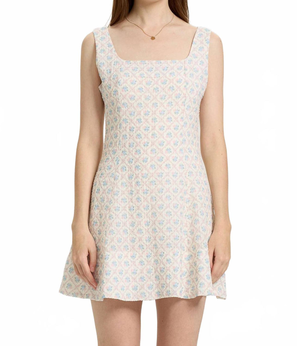 Floral Print Mini Dress In Pastel