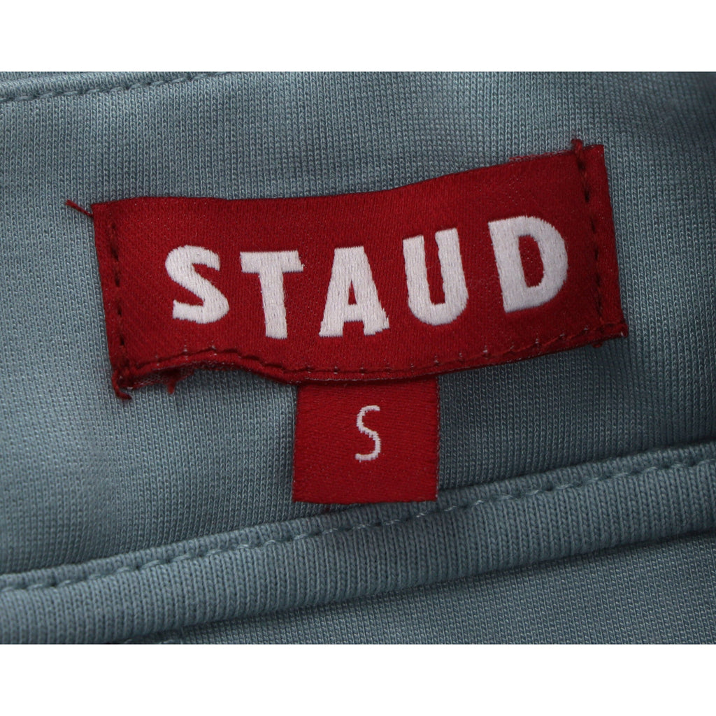 Staud Straight-Leg Trousers in Blue Rayon