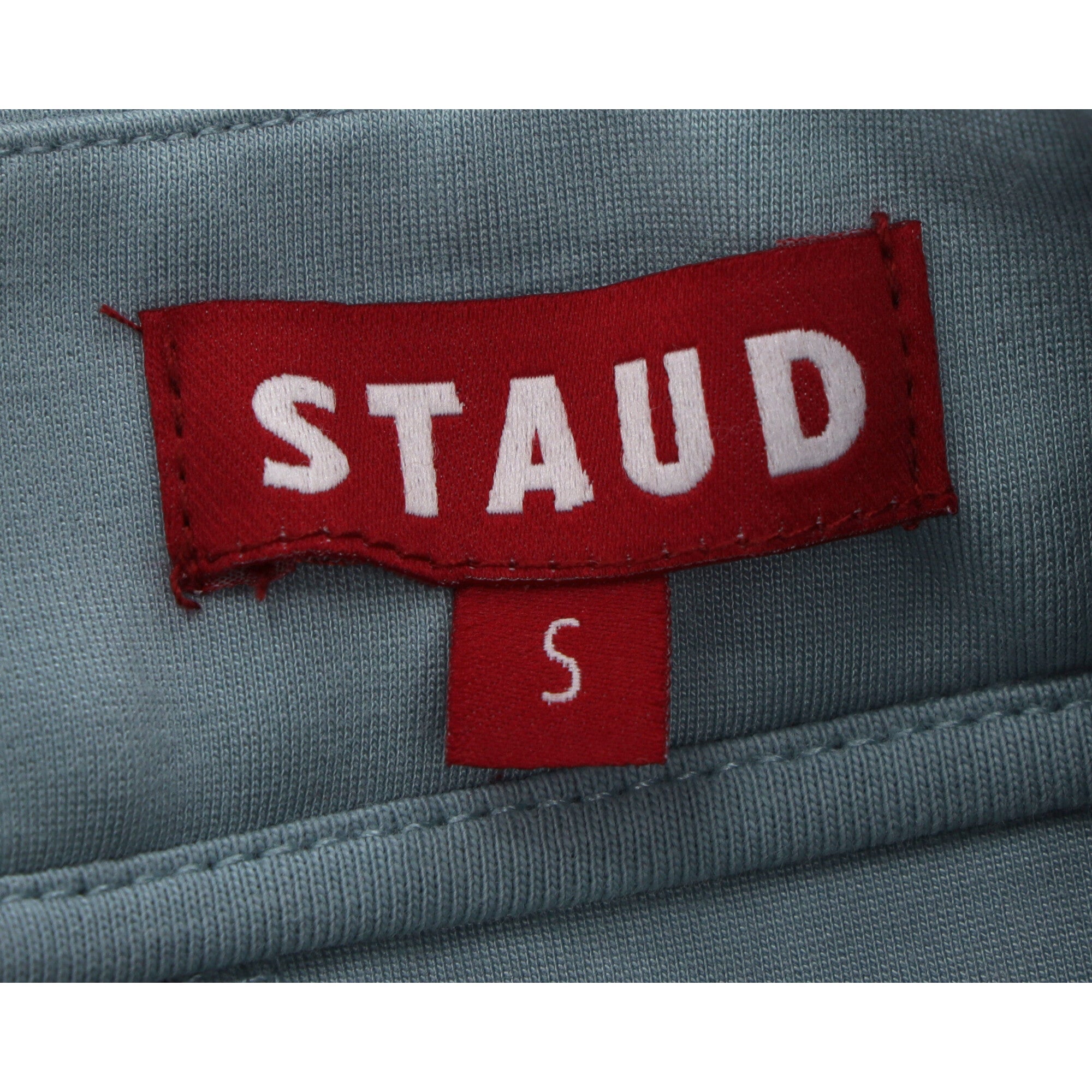 Staud Straight-Leg Trousers in Blue Rayon