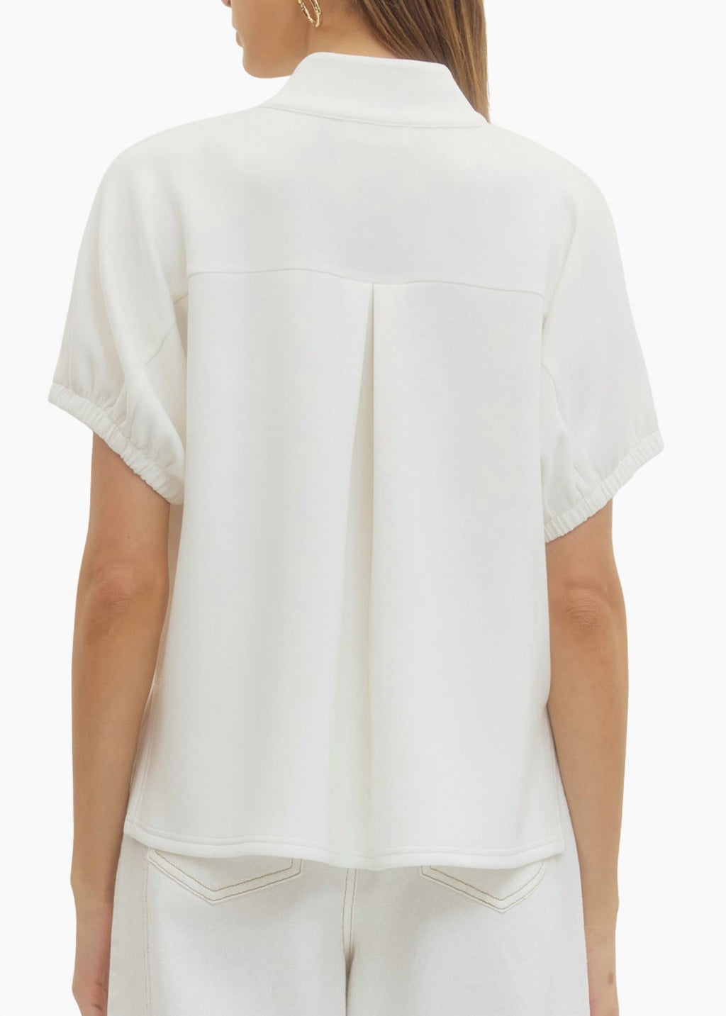 Collins Collared Top In White