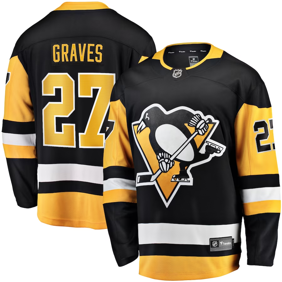 Men's Pittsburgh Penguins Ryan Graves #27 Black Player Game jersey