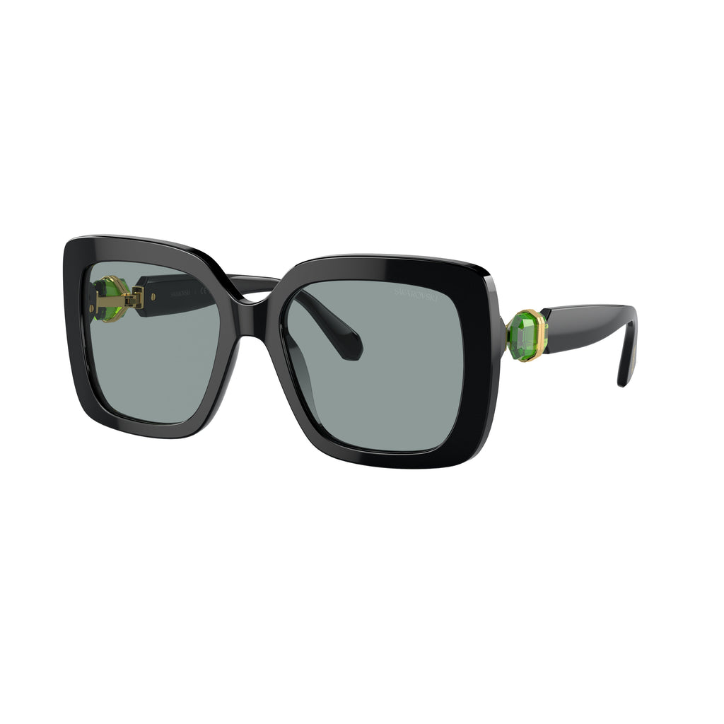 0Sk6001 Oversized Square Sunglasses with Crystal-Embellished Temples