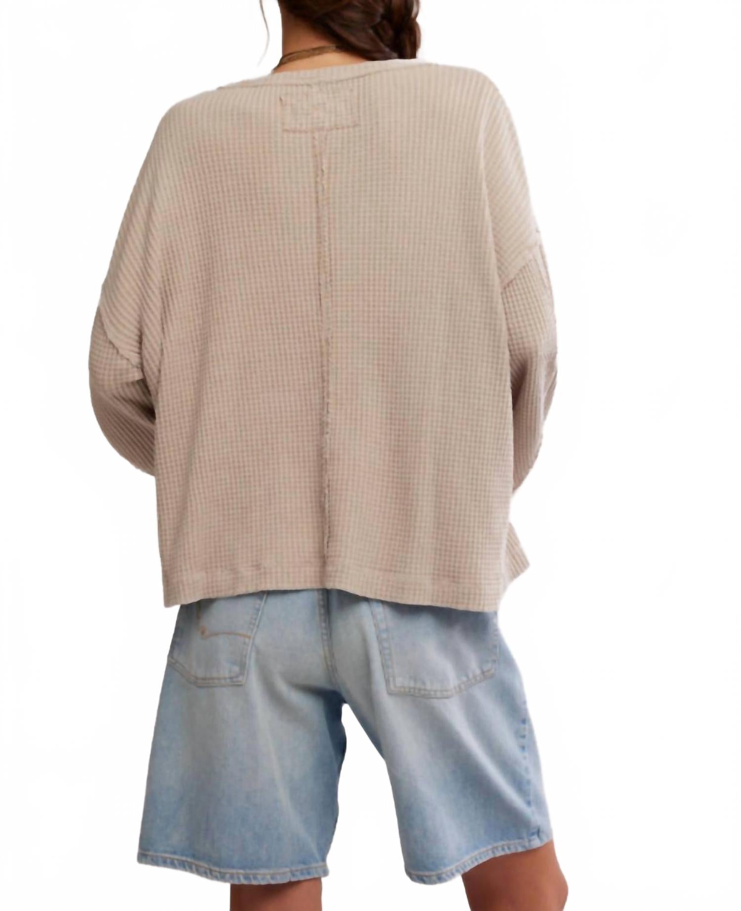 Dawson Pocket Thermal Top In Smooth Stone