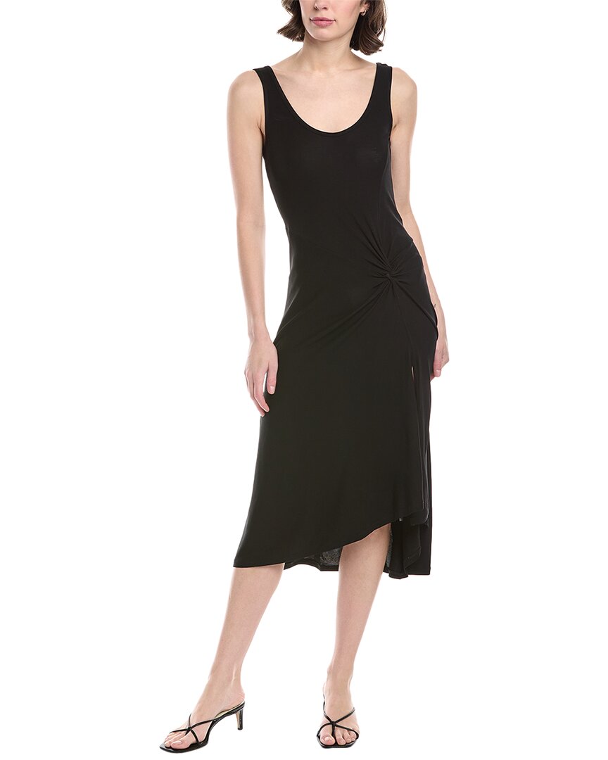 Enza Costa Matte Jersey Draped Knot Maxi Dress