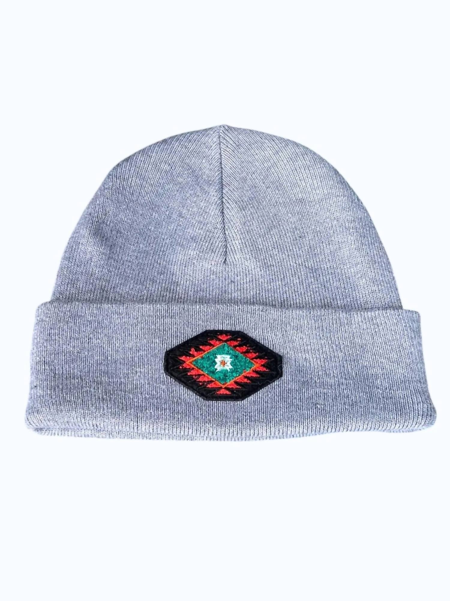 Women's Alvarado Aztec Embroidered Beanie Hat In Grey