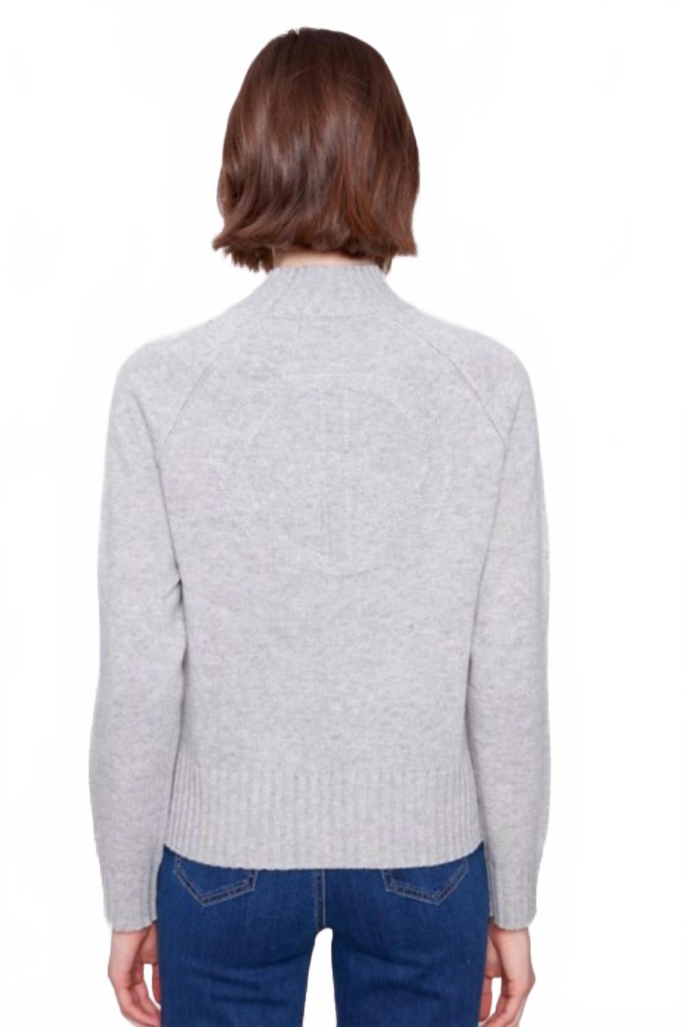 Raglan Long Sleeved Mock Neck Sweater In Light Grey