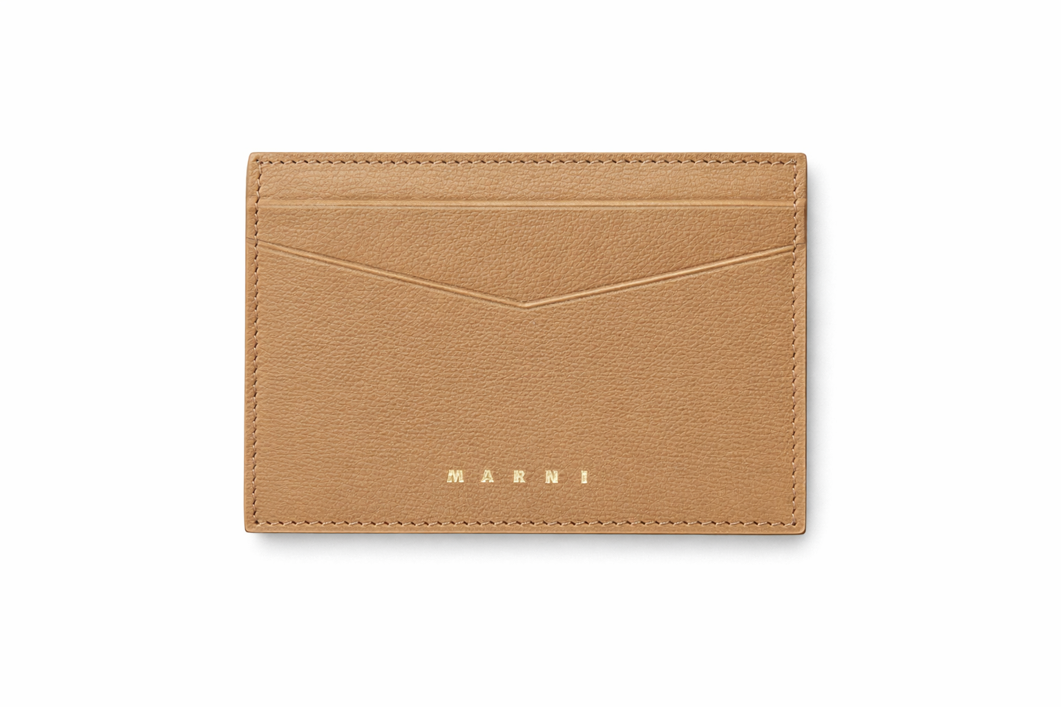 Marni Prisma Tumbled Leather Folded Wallet - Cement Gray