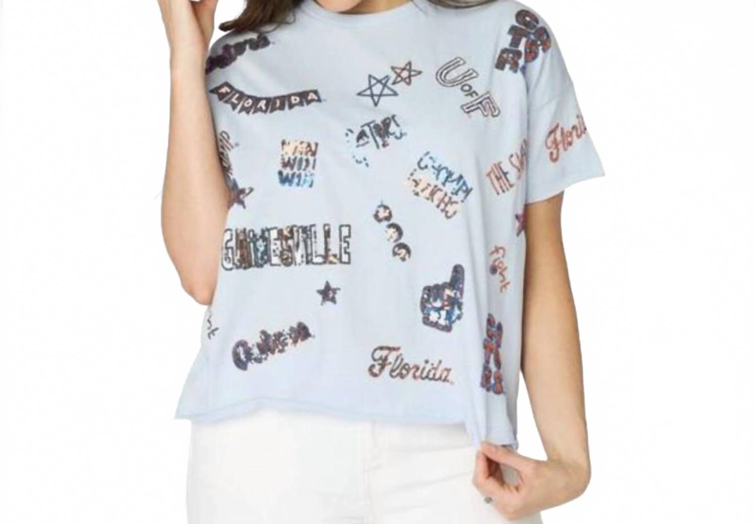 Women's The Florida Sequin Spirit Tee In Light Blue