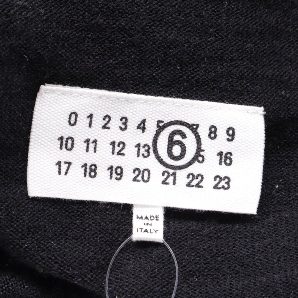 MM6 Maison Margiela Knit Contrast Stitch Cardigan in Black Wool