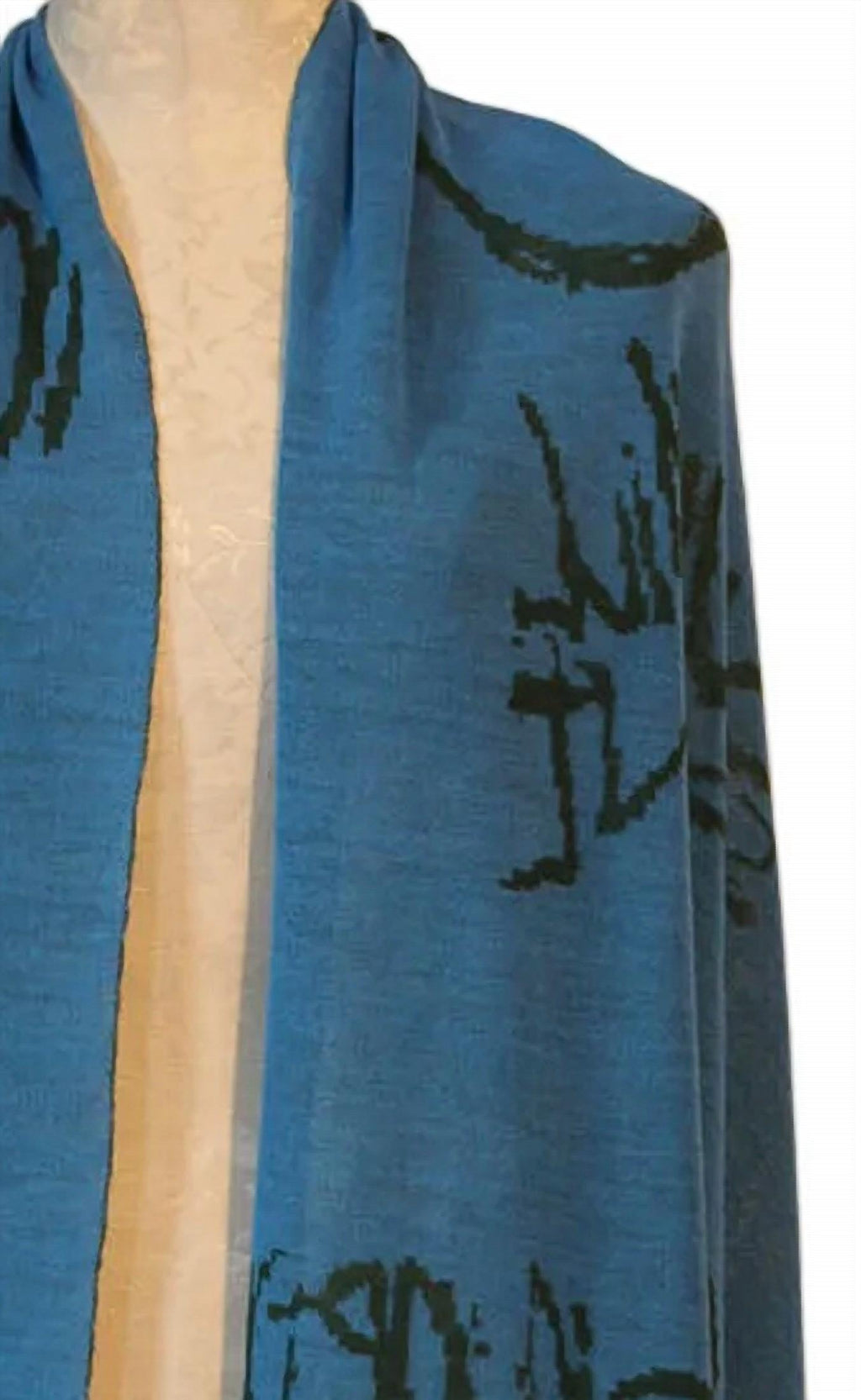 Women's Reversible Abstract Print Stole Wrap In Green/aqua