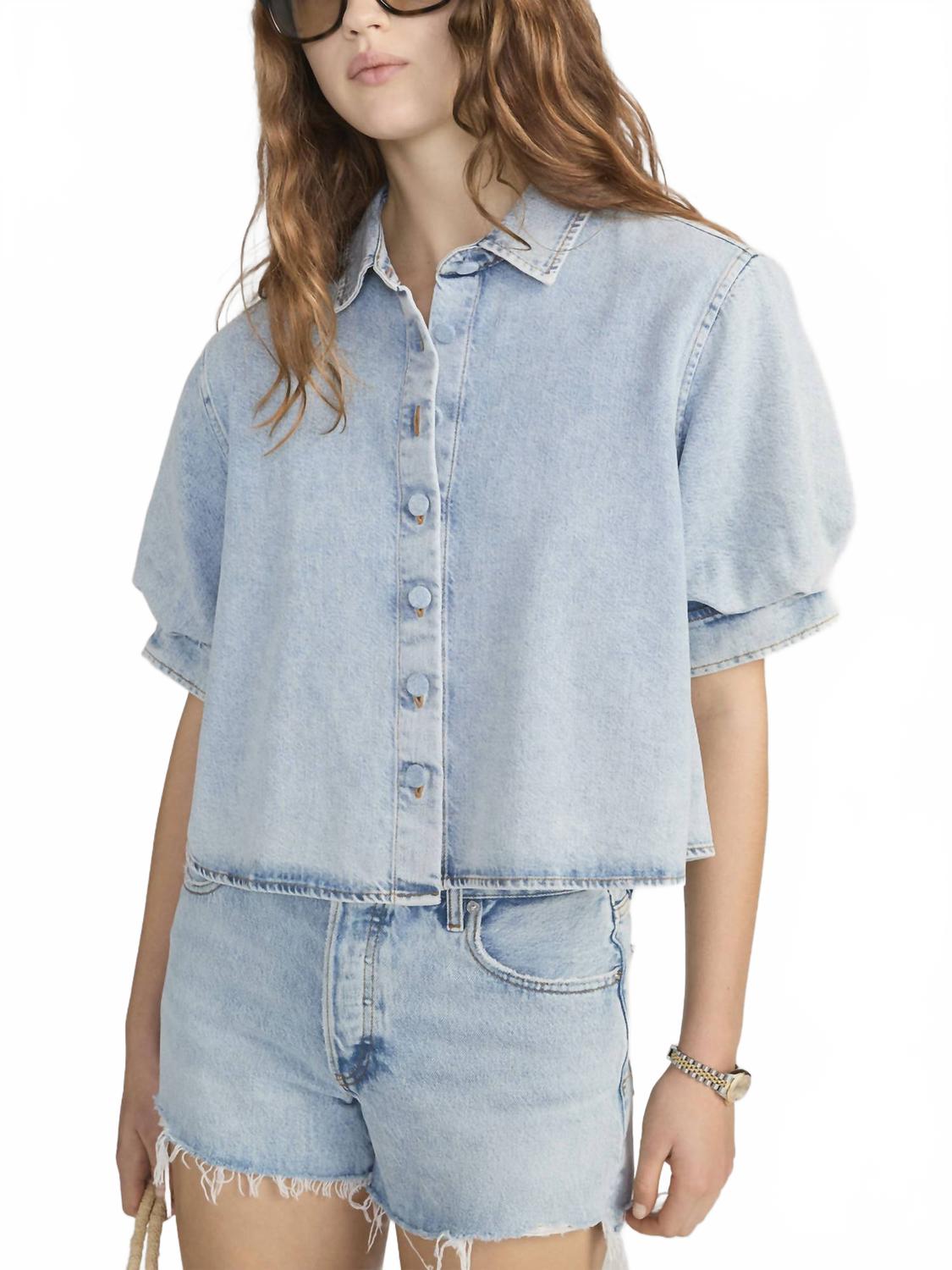 Billow Sleeve Shirt In Puffin