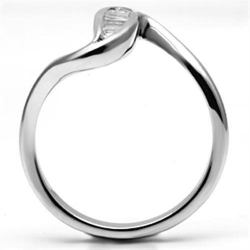 Rhodium Brass Ring with AAA Grade CZ in Clear