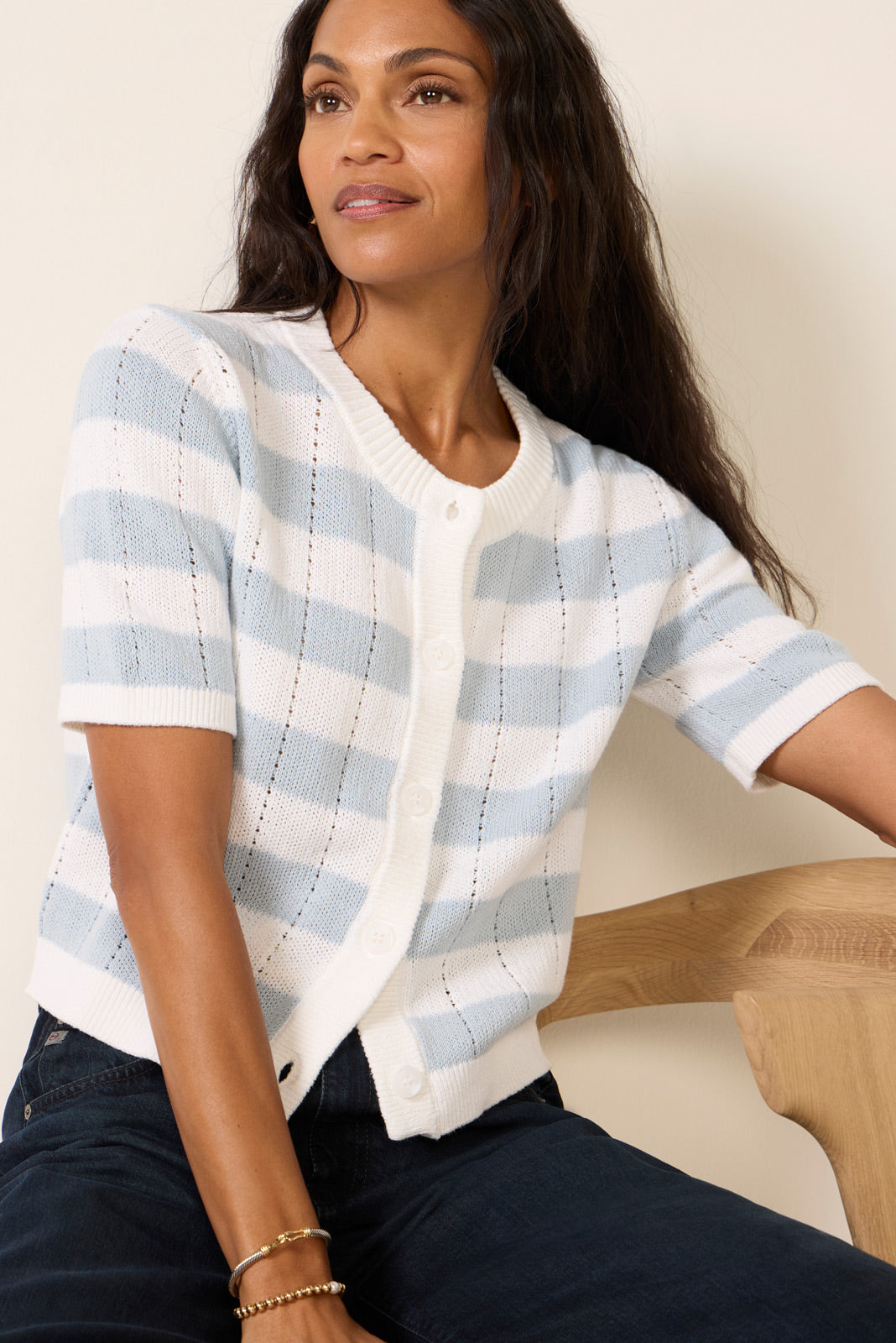 Women's Evie Short Sleeve Crew Cardigan