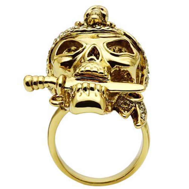 Gold White Metal Ring with Top Grade Crystal in Smoked Quartz