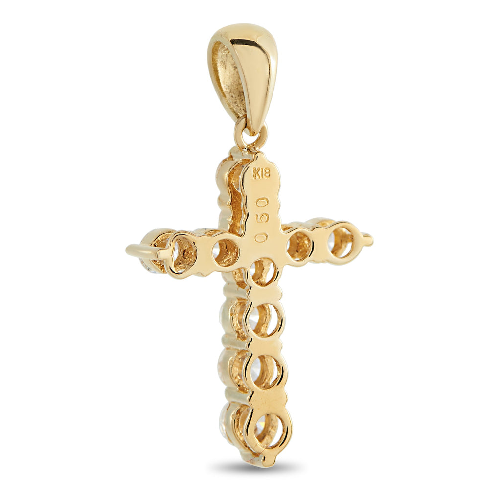LB Exclusive 18K Yellow Gold 0.50ct Diamond Cross Pendant MF23-041426