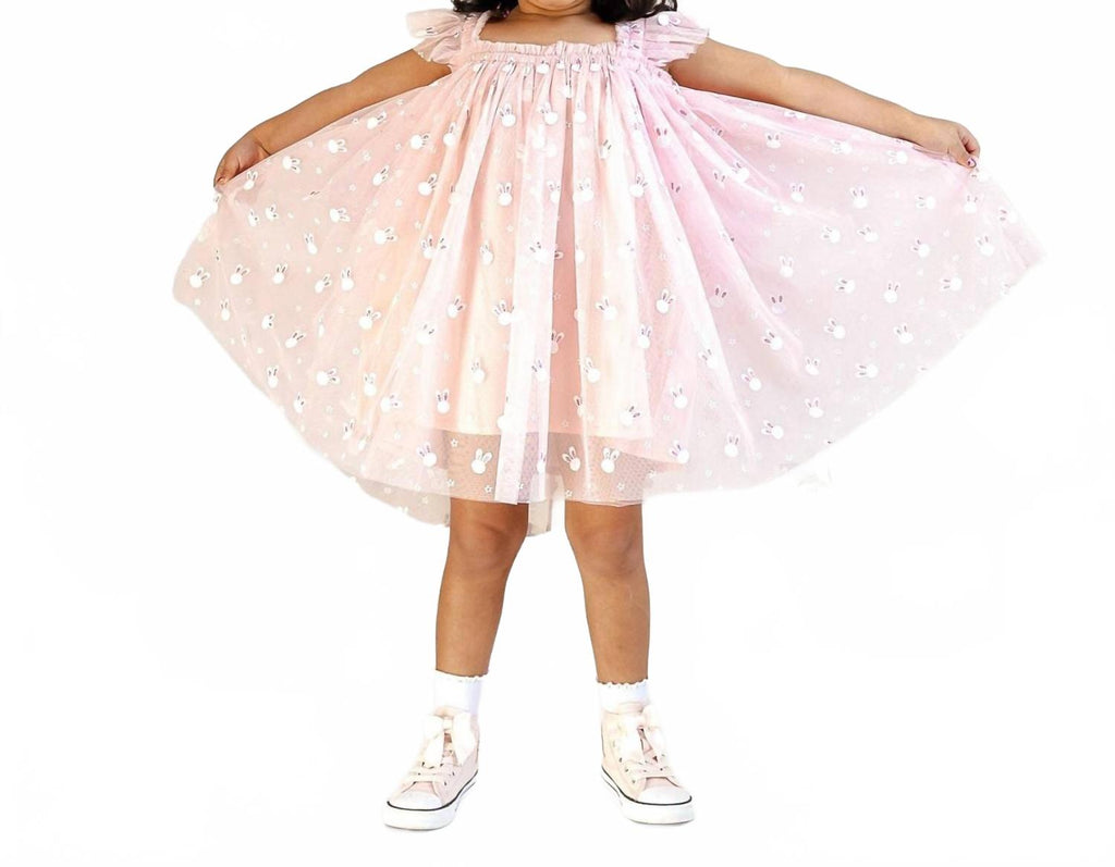 Little Bunny Easter Tulle Dress In Pink