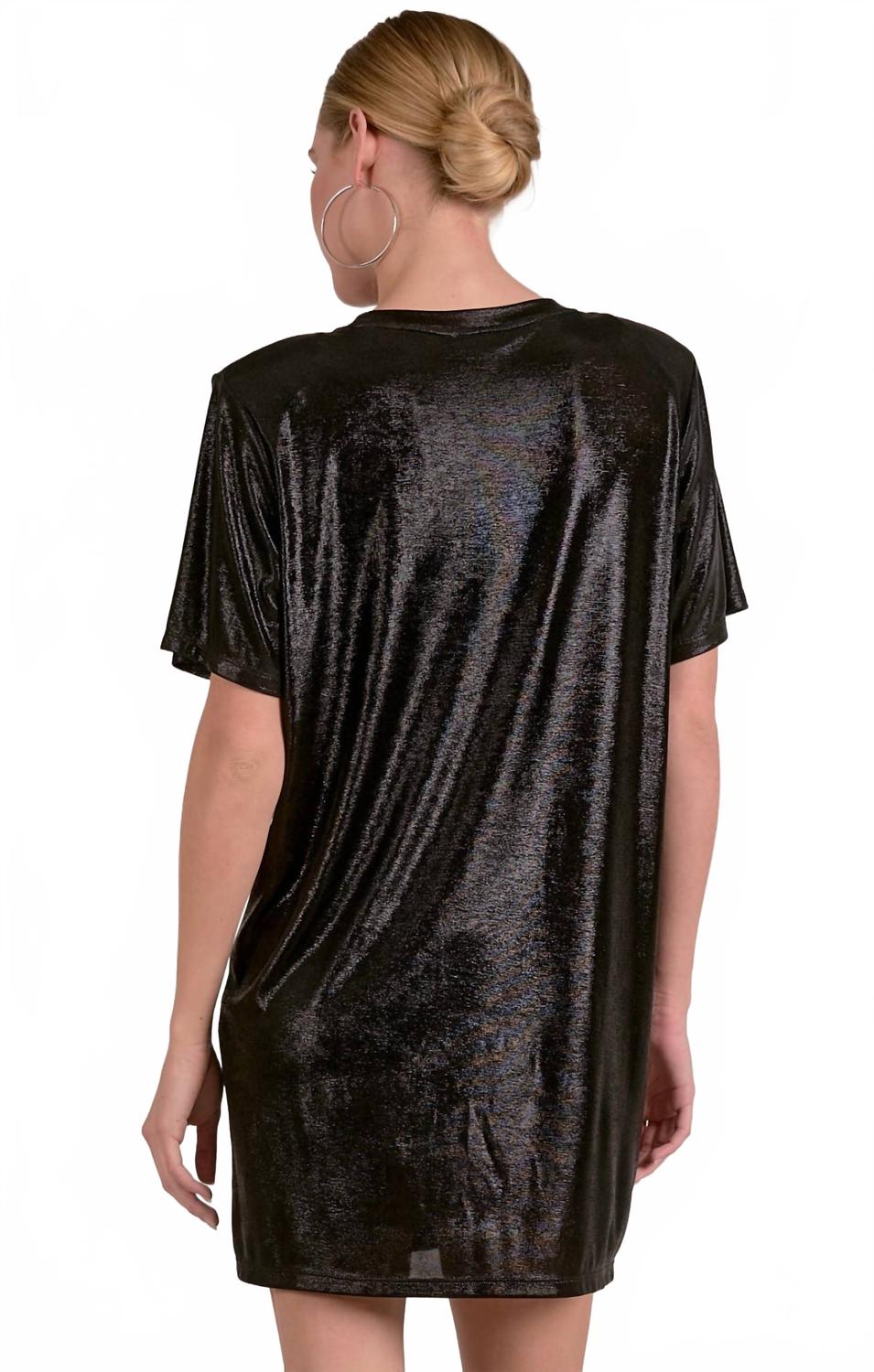 Short Sleeve Mini Dress In Black
