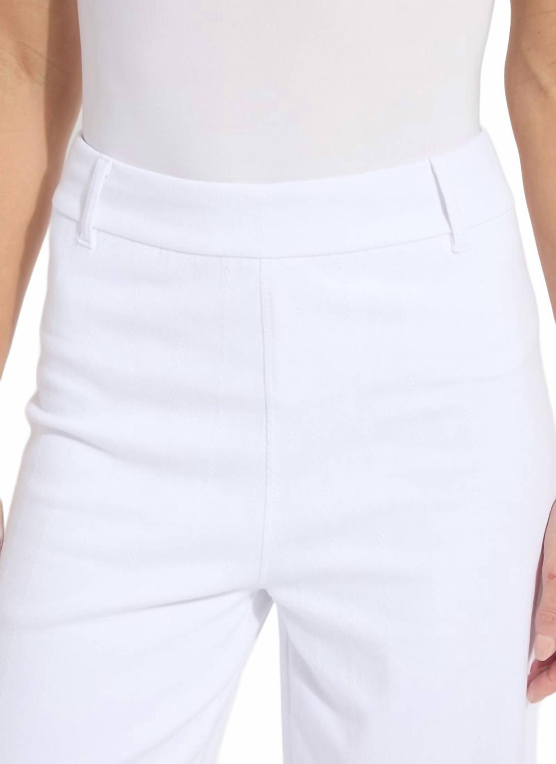 Erin Hi Waist Embroidered Denim Pant In White