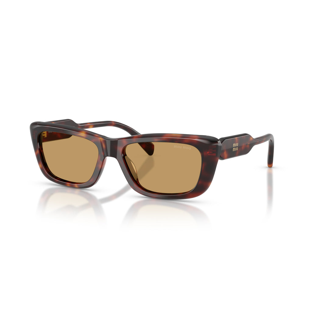 0Mu B12S Rectangular Tortoiseshell Sunglasses with Thick Arms