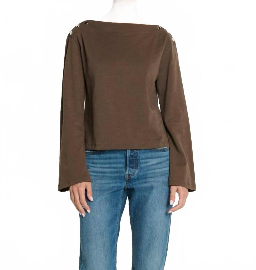 Rochelle Boatneck Tee In Espresso