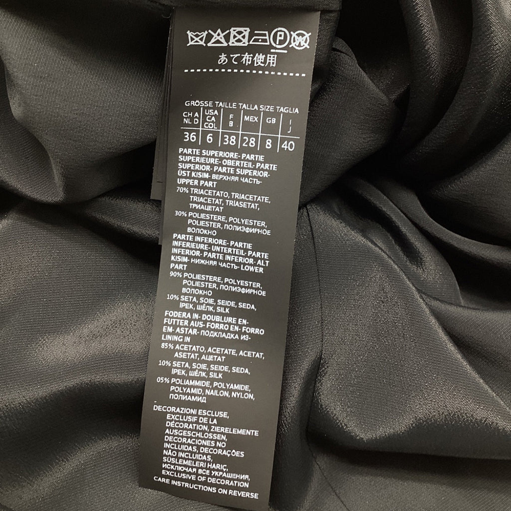 Max Mara Nastro Belted Chiffon Dress in Black Triacetate