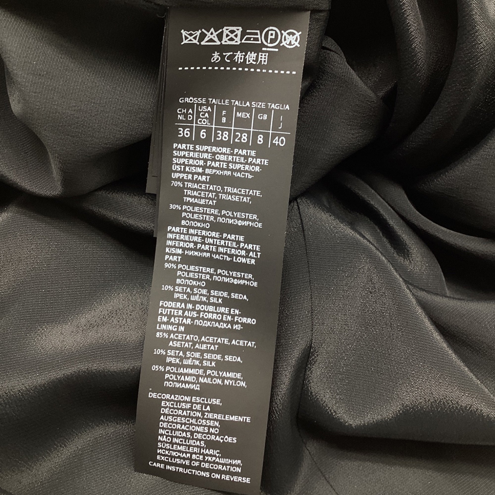 Max Mara Nastro Belted Chiffon Dress in Black Triacetate