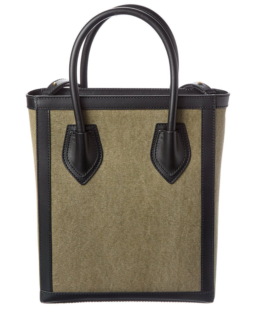 Balmain Logo Canvas & Leather Tote