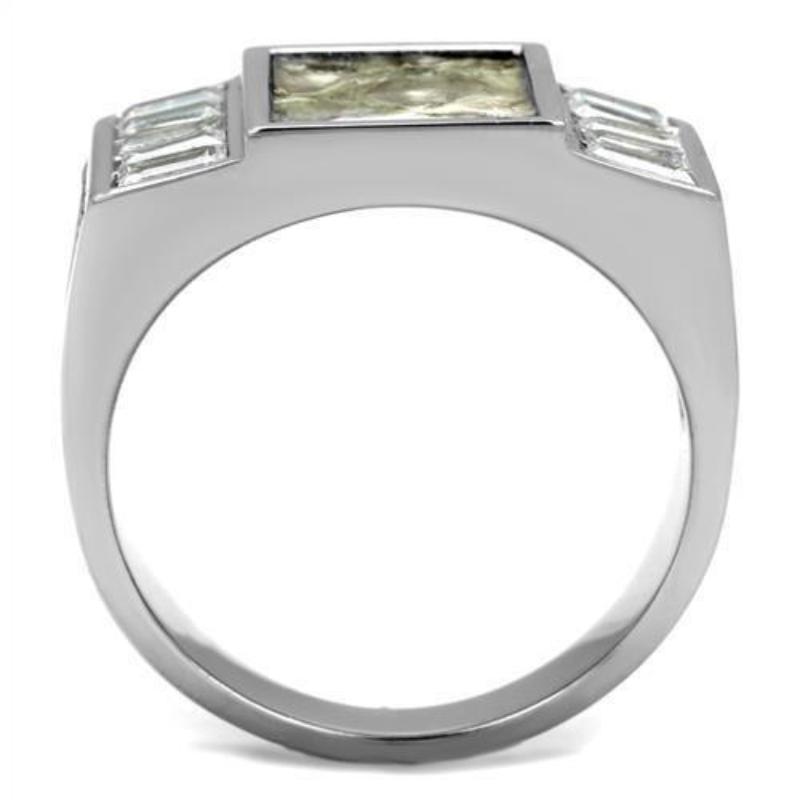No Plating Stainless Steel Ring with AAA Grade CZ in Clear