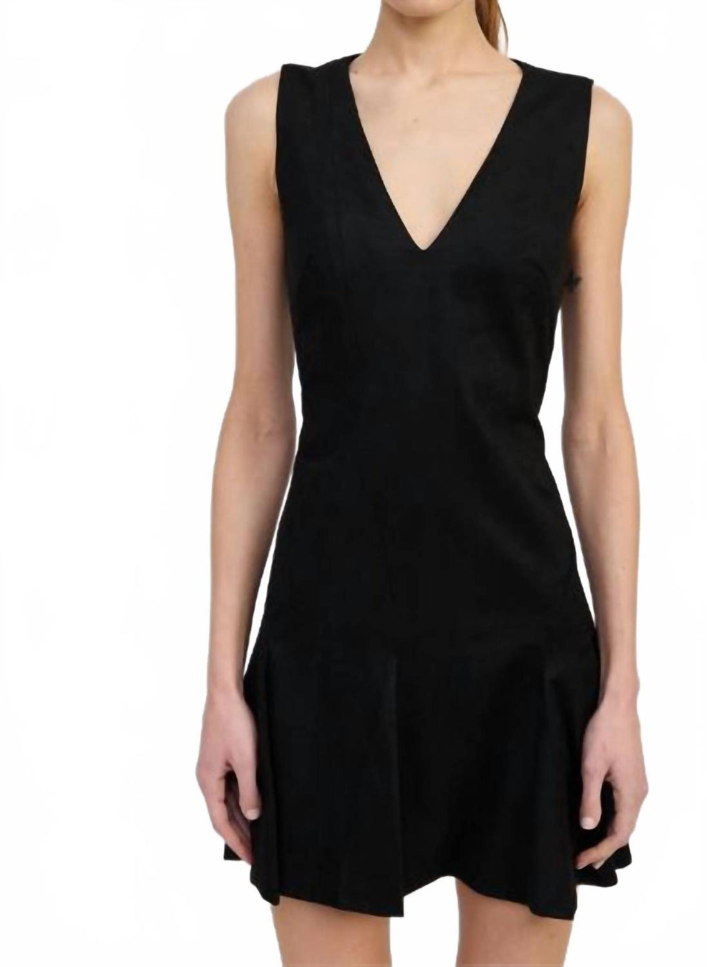 Nelly V Neck Mini Dress In Black
