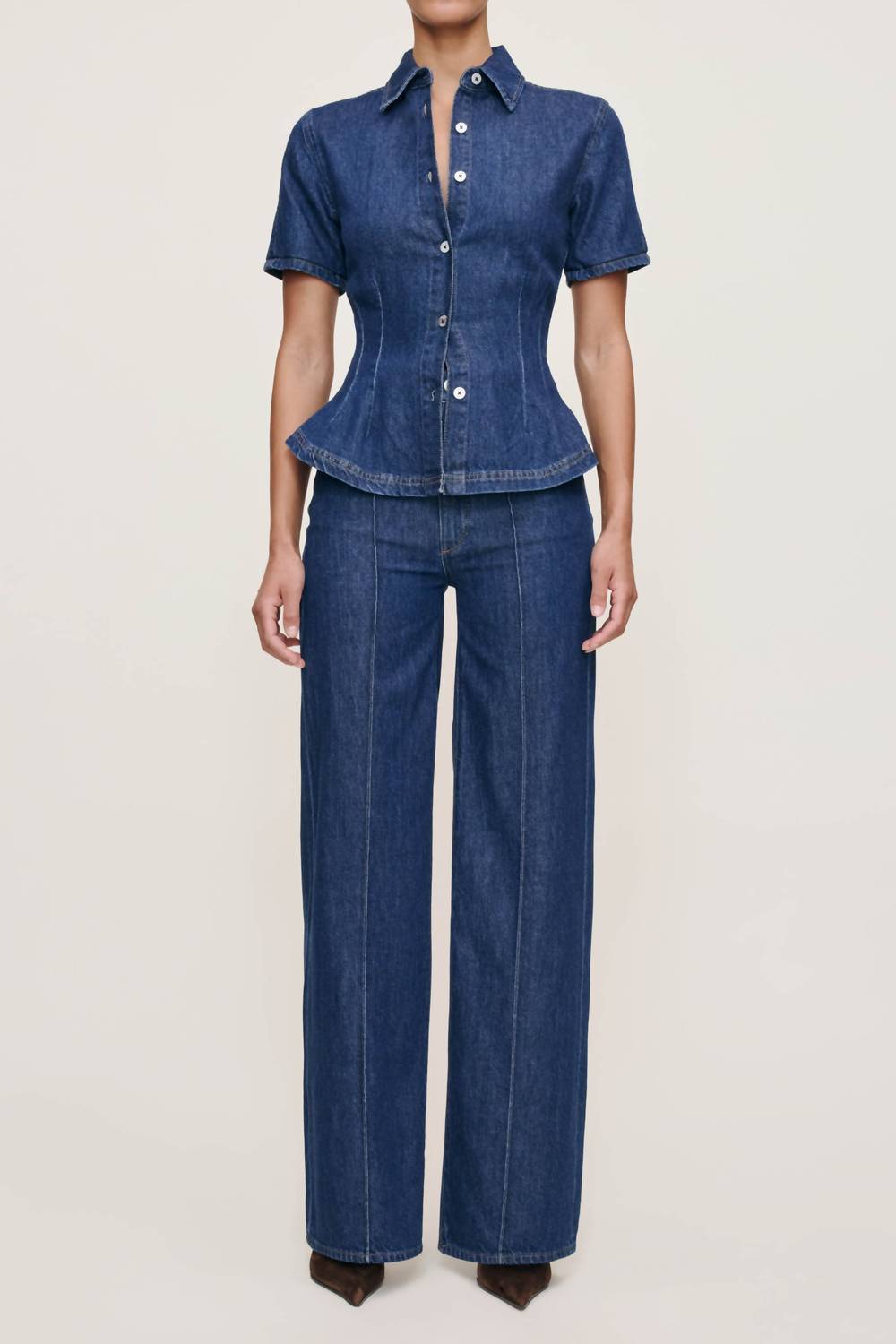 Hepburn Wide Leg Jeans In Inkwell