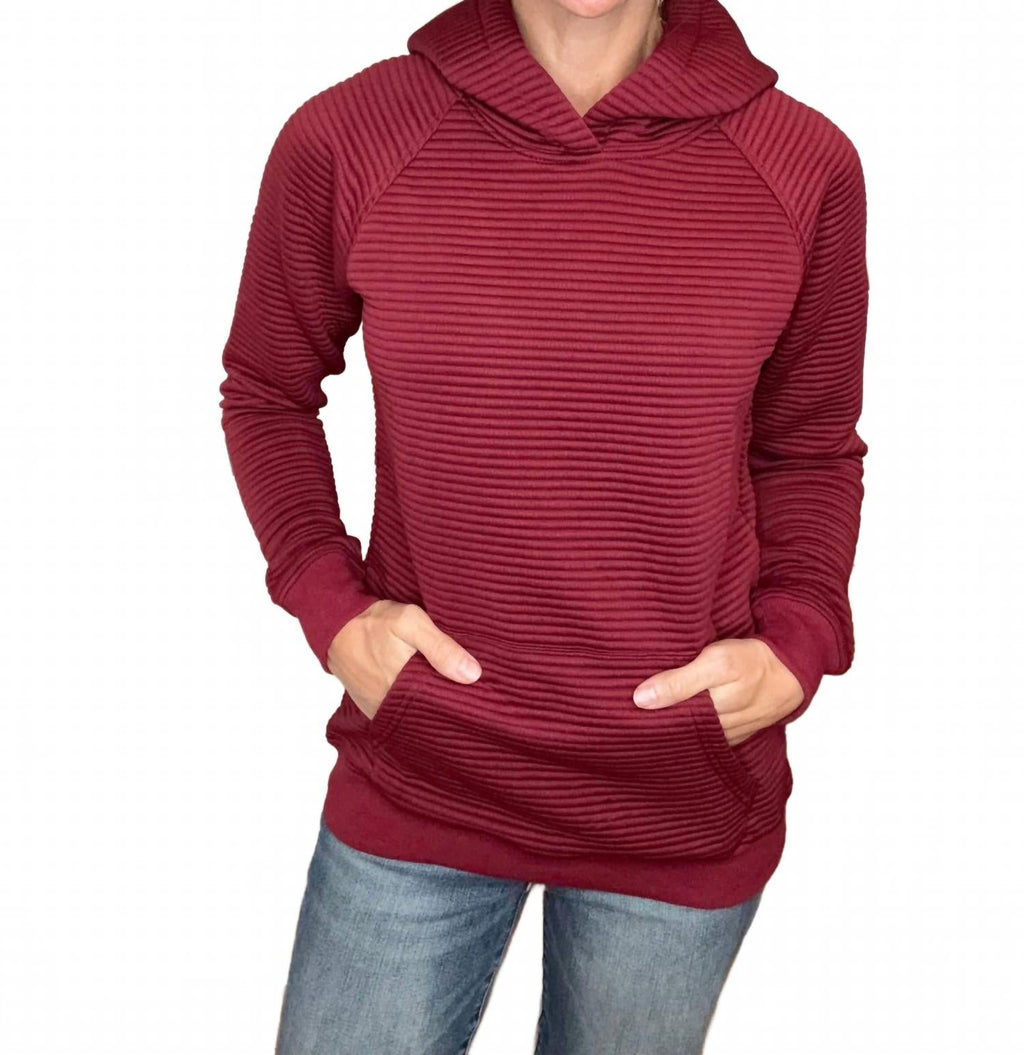 Tatum Hooded Sweatshirt In Burgundy