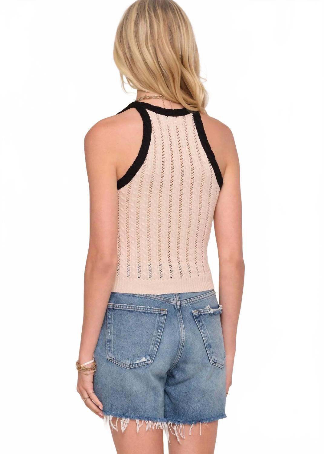Beth Sweater Vest In Beige