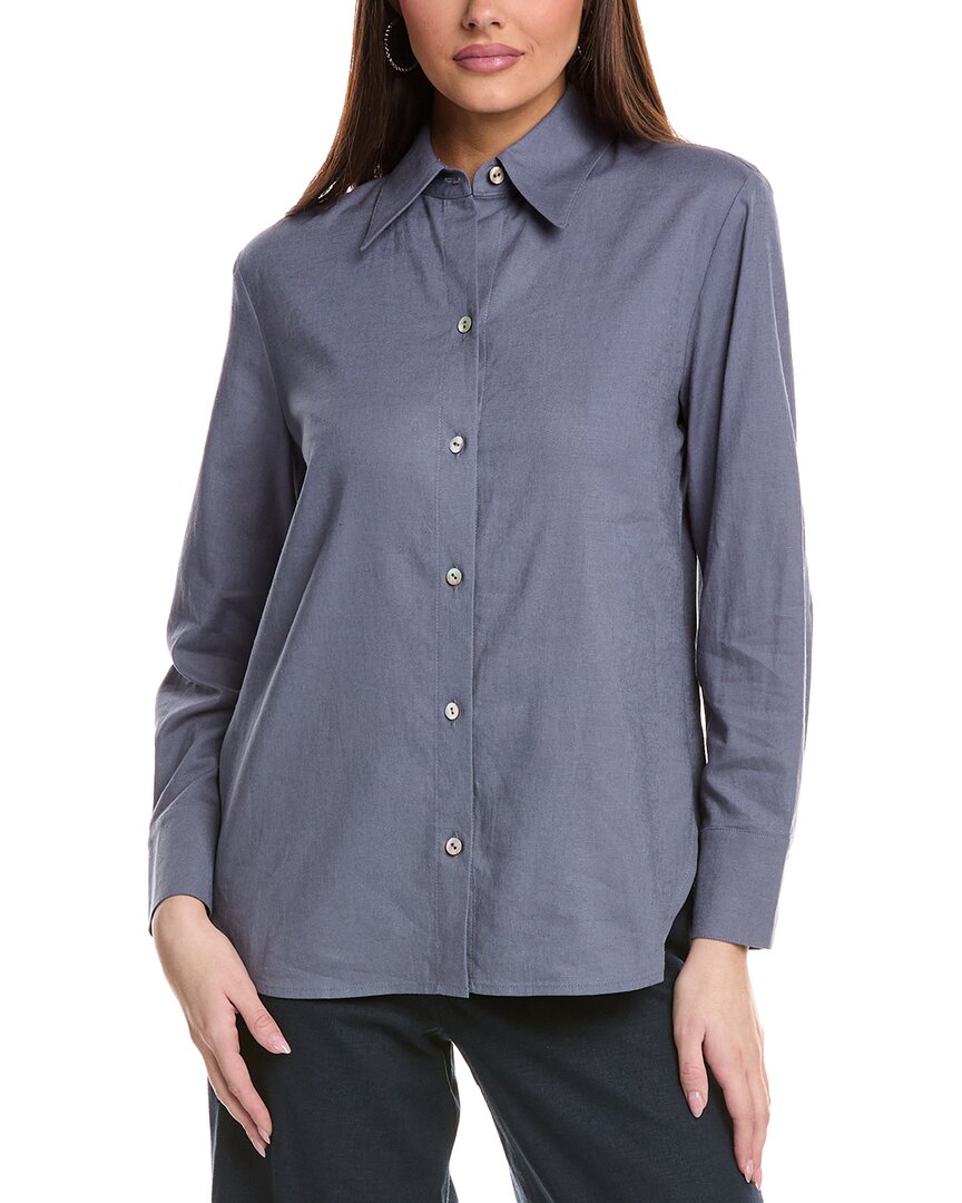 Vince Relaxed Button-Down Linen-Blend Shirt