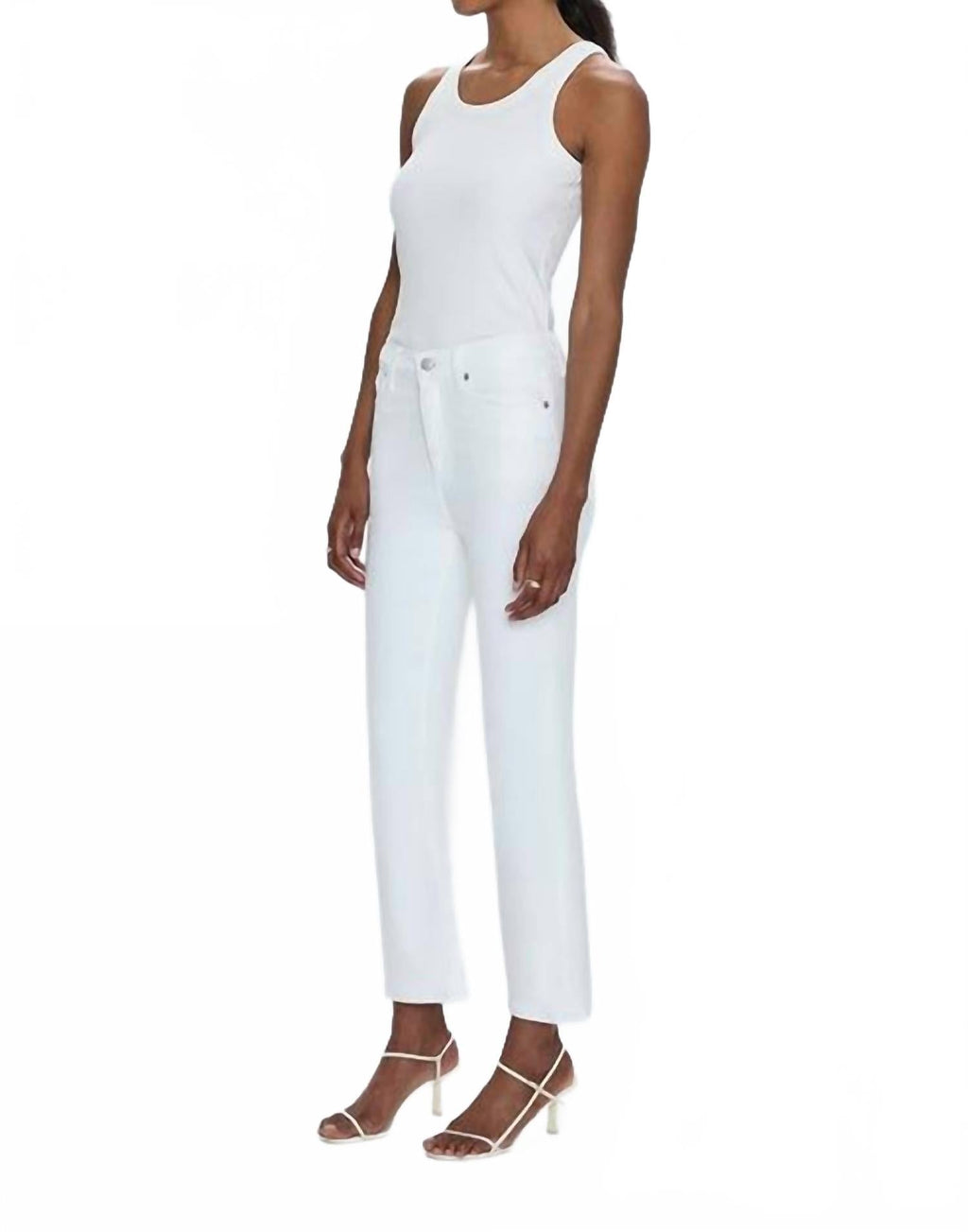 Lennon High Waist Ankle Bootcut Jeans In Vivid White
