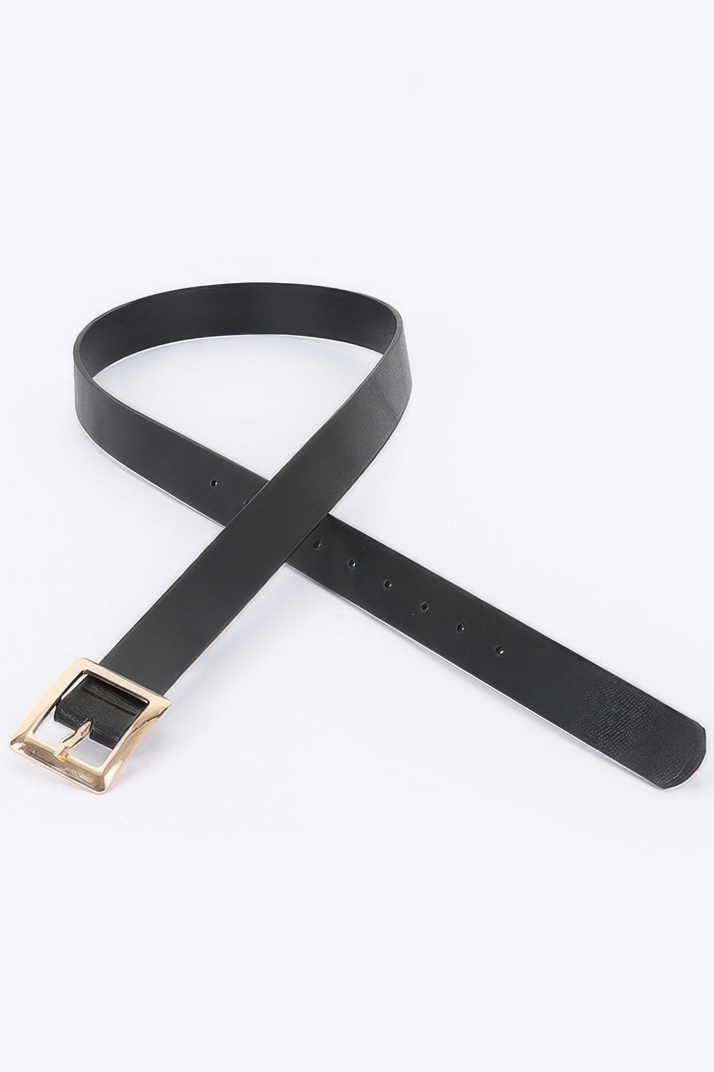 Simple Square Buckle Faux Leather Belt